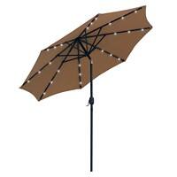 Outsunny Sun Umbrella 84D-018BN Metal, Polyester, LED Brown