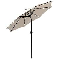 Outsunny Sun Umbrella 84D-018CW Metal, Polyester, LED Cream White
