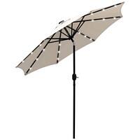 Outsunny Sun Umbrella 84D-018CW Metal, Polyester, LED Cream White