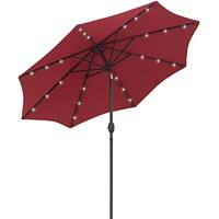 Outsunny Sun Umbrella 84D-018WR Metal, Polyester, LED Wine Red