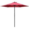 Outsunny Sun Umbrella 84D-067WR Steel, Polyester Wine Red