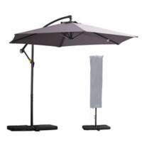 Outsunny Sun Umbrella 84D-096V01CG Metal, Polyester Grey