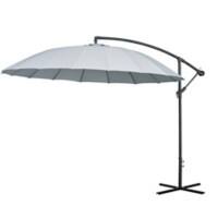 OutSunny Sun Umbrella Water-Resistant Metal, Polyester, Glass Fiber Grey