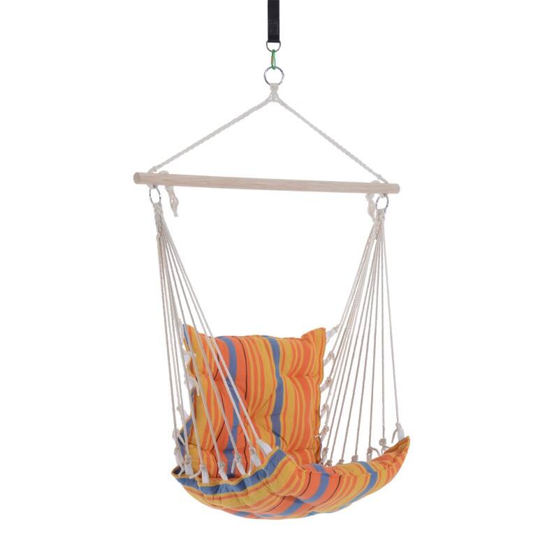 Outsunny Hanging Swing Chair 84A-015OG Cotton, Hardwood, Metal Orange