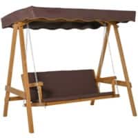 Outsunny Patio Swing Chair 84A-152V70 Fir Wood, Oxford, Steel Brown