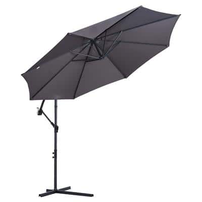 Outsunny Umbrella 84D-037GY Steel, Polyester Grey