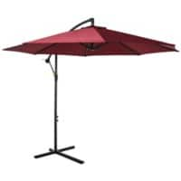 Outsunny Umbrella 84D-037WR Steel, Polyester Wine Red