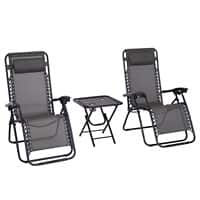 Outsunny Zero Gravity Chair 84B-271GY Steel, Texteline Grey
