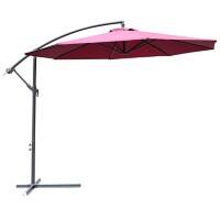 OutSunny Parasol Water-Resistant Metal, Polyester Wine Red