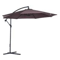 OutSunny Parasol Water-Resistant Metal, Polyester Coffee
