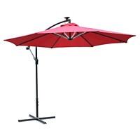 Outsunny Parasol 84D-066WR Steel, Aluminum, Polyester Wine Red