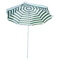 OutSunny Beach Umbrella Water-Resistant Polyester Green, White