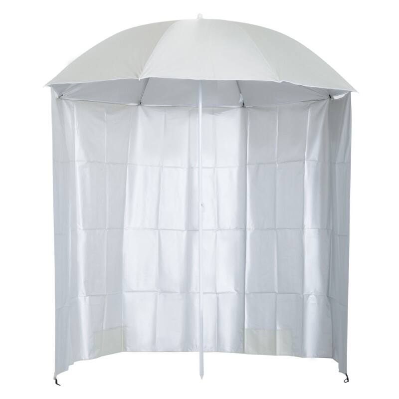 OutSunny Beach Umbrella Water-Resistant Polyester, Steel Cream White