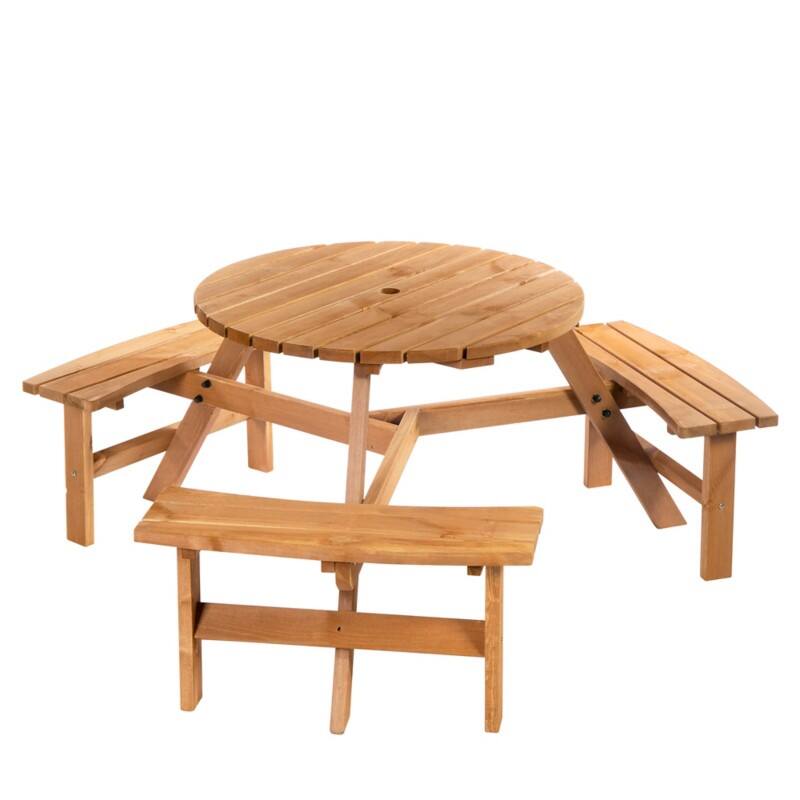 Outsunny Camping Beer Table Set 84B-163 Natural Wood