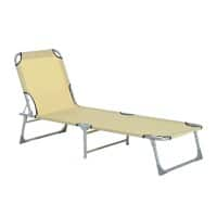 Outsunny Lounger A20-028CW Metal, Oxford Cream White