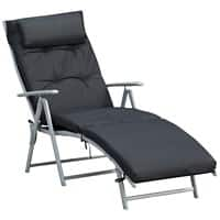 Outsunny Sun Lounger 84B-184V70BK Steel, Textilene, Fabric, Cotton Black