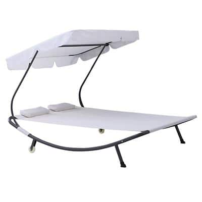 Outsunny Hammock Bed 84B-174CW Steel, Oxford, Polyester White