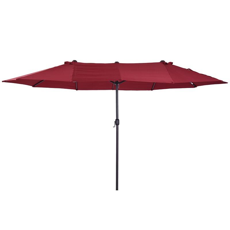 OutSunny Market Umbrella Water-Resistant Metal, Polyester Wine Red