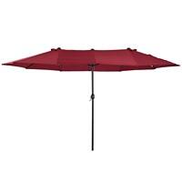 Outsunny Market Umbrella 84D-031V01WR Metal, Polyester Wine Red