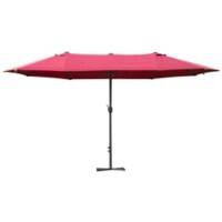 Outsunny Market Umbrella 84D-031V02WR Metal, Polyester Wine Red