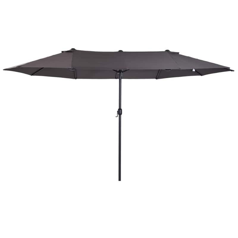 OutSunny Market Umbrella Water-Resistant Metal, Polyester Grey