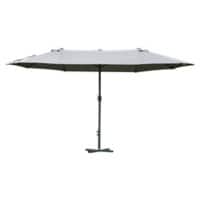 OutSunny Market Umbrella Water-Resistant Metal, Polyester Grey
