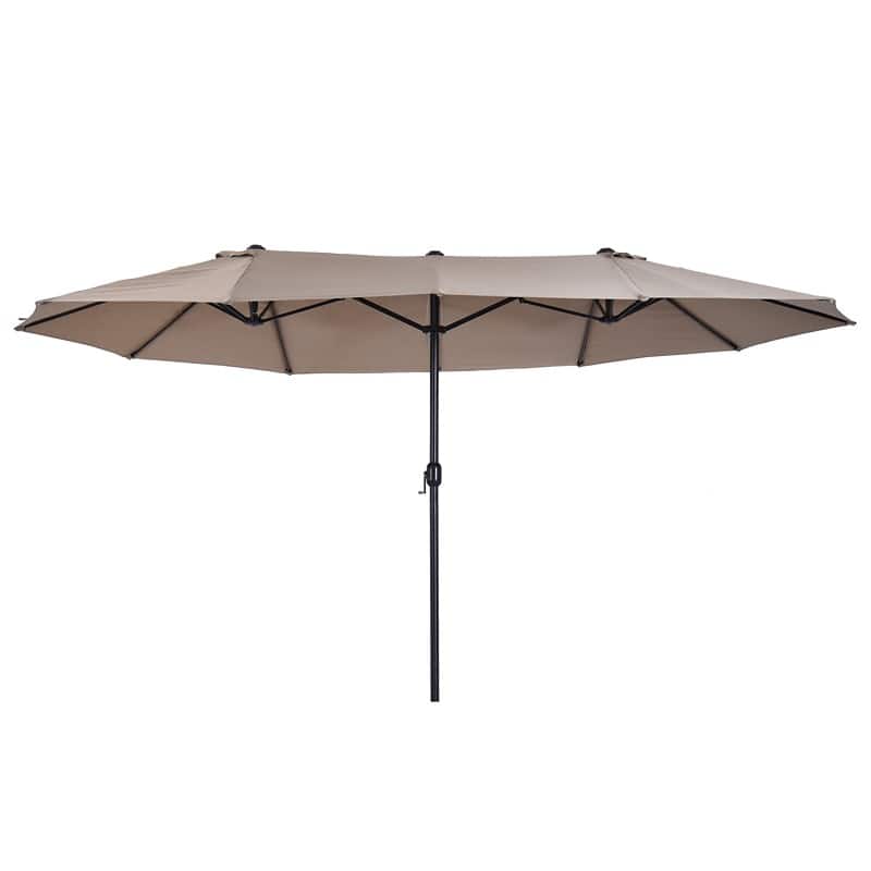 OutSunny Market Umbrella Water-Resistant Metal, Polyester Tan