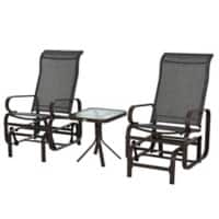 Outsunny Folding Camping Table and Chair Set 84A-134 Brown, Grey