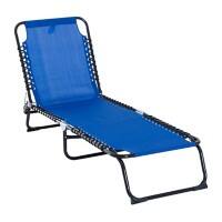 Outsunny Lounger 84B-206 Steel, Texteline Blue