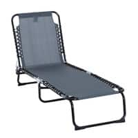 Outsunny Lounger 84B-206GY Steel, Texteline Grey