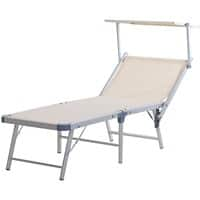 Outsunny Lounger 84B-433BG Aluminum, Texteline Beige