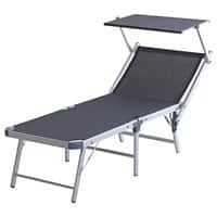 Outsunny Lounger 84B-433CG Aluminum, Texteline Dark Grey