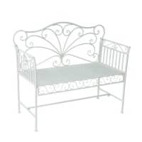 Outsunny Garden Bench 84B-077 Metal Milk White