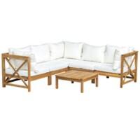 Outsunny Garden Sofa Set 84B-593V70WT Yellow, Cream White