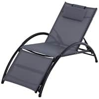 Outsunny Lounger 84B-447V70GY Aluminum, Texteline Grey