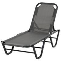 HOMCOM Sun Lounger 84B-386GY Aluminum, Texteline Grey