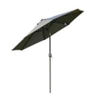 OutSunny Parasol Water-Resistant Metal, Polyester, LED Dark Grey