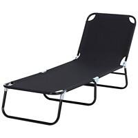 Outsunny Lounge Chair 84B-442BK Steel, Oxford Black