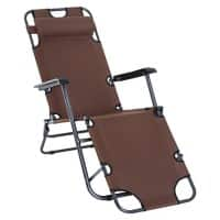 Outsunny Lounger 84B-043BN Metal, Oxford Brown