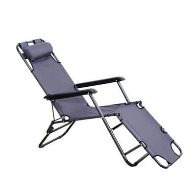 Outsunny Lounger 84B-043GY Metal, Oxford Grey