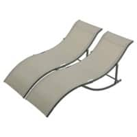 Outsunny Lounger 84B-540CF Aluminum, Texteline Beige