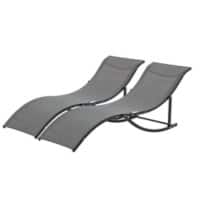 Outsunny Lounger 84B-540CG Aluminum, Texteline Dark Grey