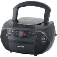 Groov-e Traditional Boombox CD and Cassette Player with Radio  Black
