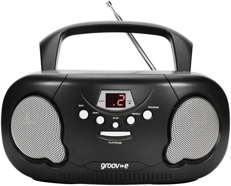 Groov-e Portable Cd Radio Boombox GVPS733/BE Black