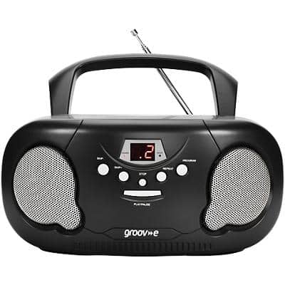 Groov-e Portable Cd Radio Boombox GVPS733/BE Black
