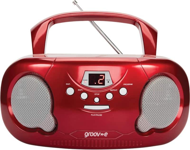 Groov-e Portable Cd Radio Boombox GVPS733/BE Red