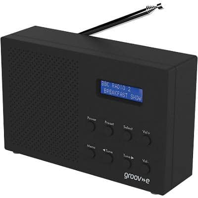 Groov-e Paris Portable DAB FM Digital Radio Black