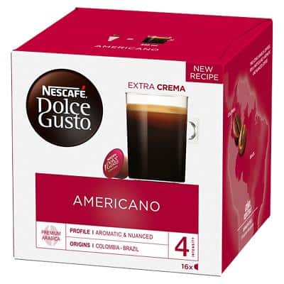 Nescafé Ground Coffee Pods Box Americano 8 g Pack of 16