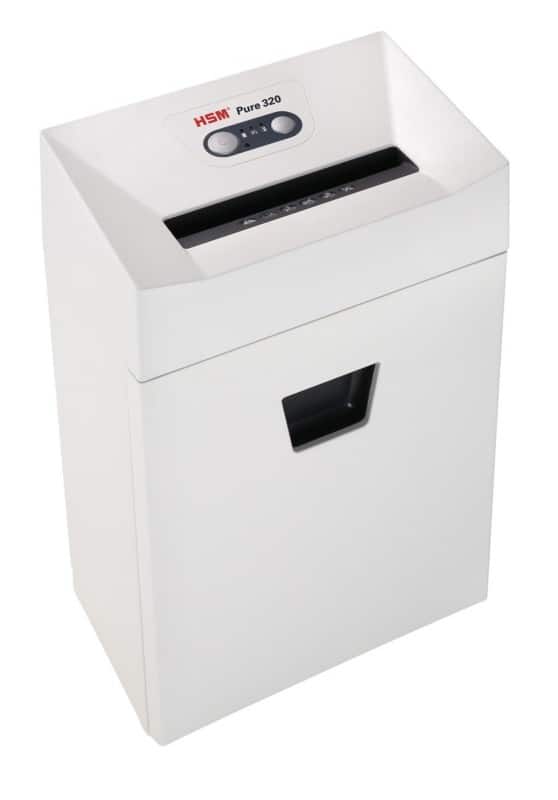 HSM Pure Shredder 14 Sheets Strip Cut Security Level P-2, T-2, E-2 25 L 320