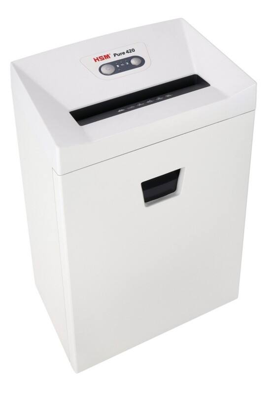 HSM Pure Shredder 19 Sheets Strip Cut Security Level P-2, O-2, T-2, E-2 35 L 420